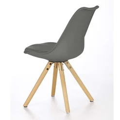 Garnero Arredamenti Sedia da pranzo in ecopelle design moderno gambe in legno rovere Nives Grigio Online