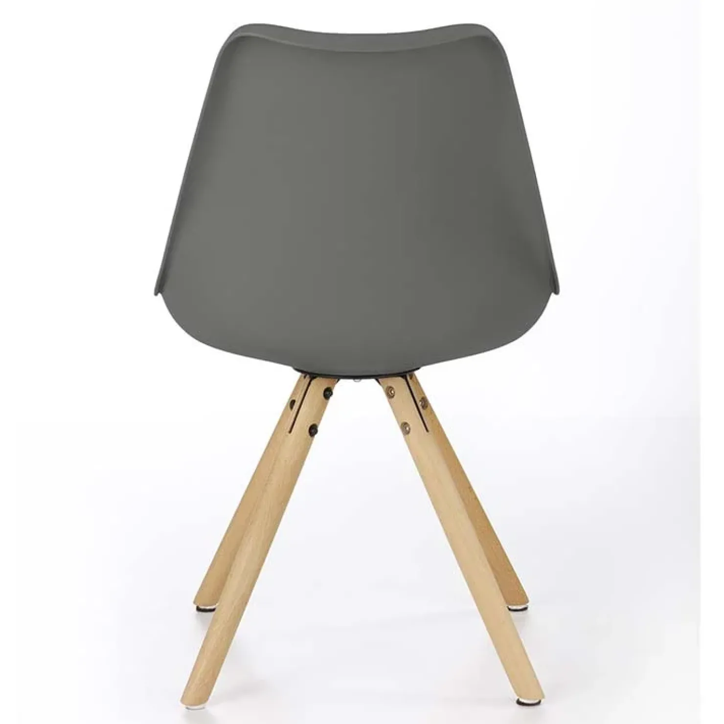 Garnero Arredamenti Sedia da pranzo in ecopelle design moderno gambe in legno rovere Nives Grigio Online