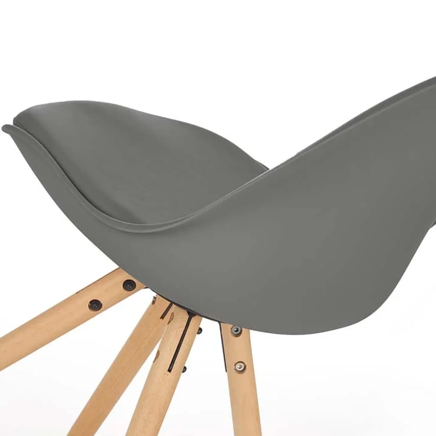 Garnero Arredamenti Sedia da pranzo in ecopelle design moderno gambe in legno rovere Nives Grigio Online