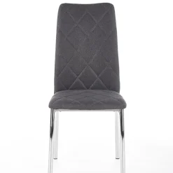 Garnero Arredamenti Sedia da pranzo in tessuto scuro con gambe in metallo Amanda Grigio Clearance