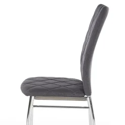 Garnero Arredamenti Sedia da pranzo in tessuto scuro con gambe in metallo Amanda Grigio Clearance