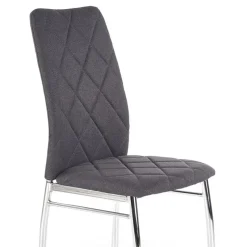 Garnero Arredamenti Sedia da pranzo in tessuto scuro con gambe in metallo Amanda Grigio Clearance