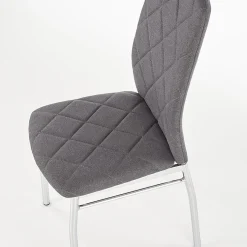 Garnero Arredamenti Sedia da pranzo in tessuto scuro con gambe in metallo Amanda Grigio Clearance