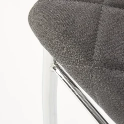 Garnero Arredamenti Sedia da pranzo in tessuto scuro con gambe in metallo Amanda Grigio Clearance