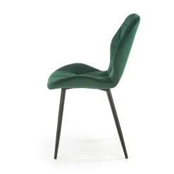 Garnero Arredamenti Sedia da pranzo in tessuto moderna scuro nero Cotton Verde