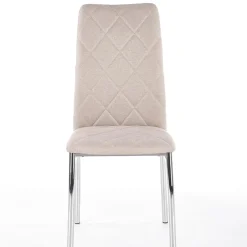 Garnero Arredamenti Sedia da pranzo in tessuto con gambe in metallo Amanda Beige Outlet