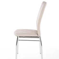 Garnero Arredamenti Sedia da pranzo in tessuto con gambe in metallo Amanda Beige Outlet