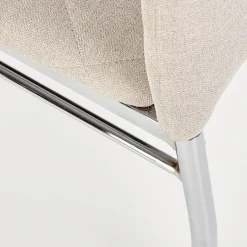 Garnero Arredamenti Sedia da pranzo in tessuto con gambe in metallo Amanda Beige Outlet