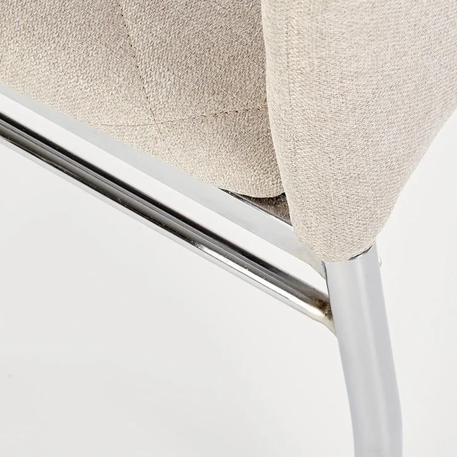 Garnero Arredamenti Sedia da pranzo in tessuto con gambe in metallo Amanda Beige Outlet