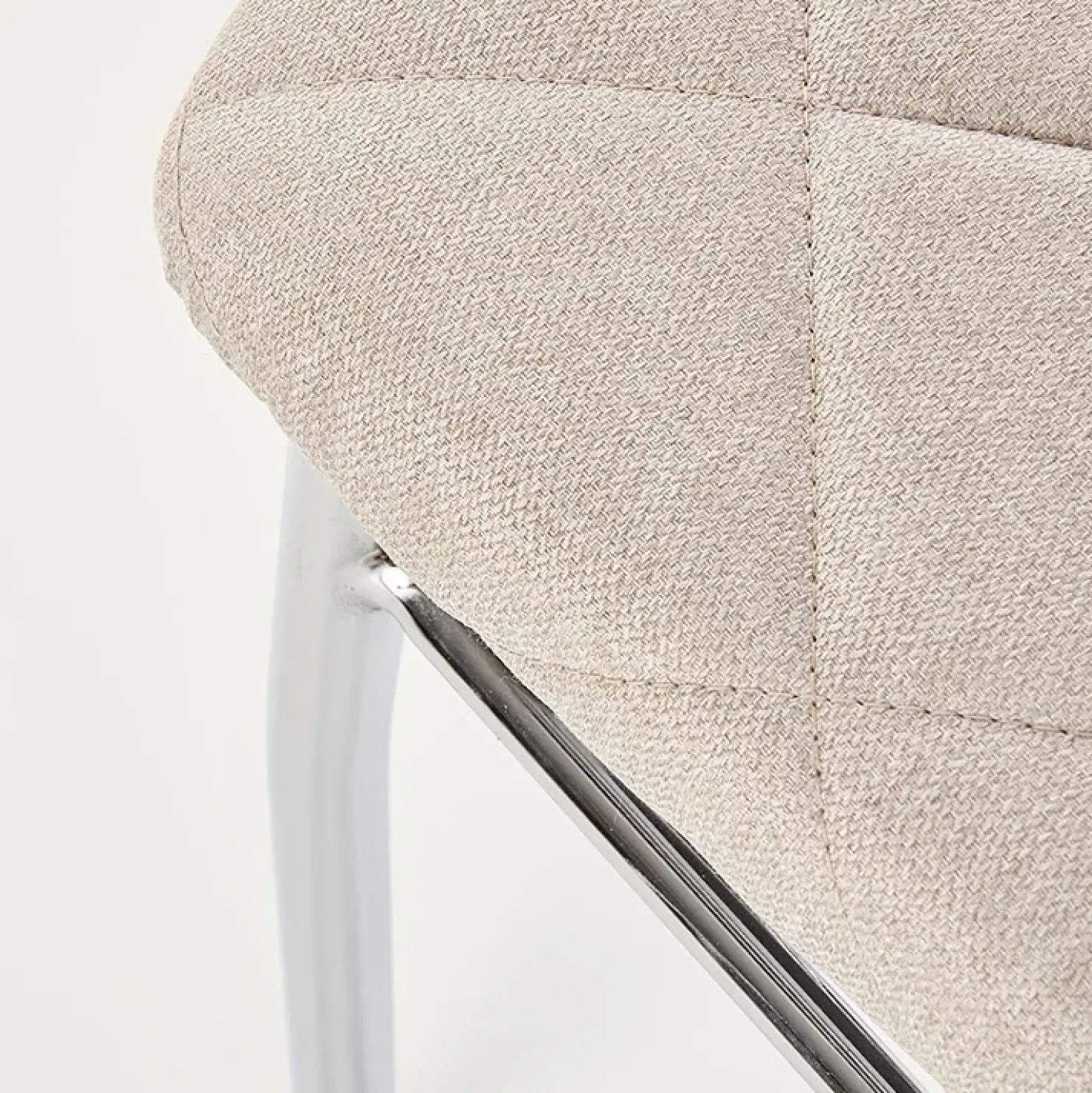 Garnero Arredamenti Sedia da pranzo in tessuto con gambe in metallo Amanda Beige Outlet