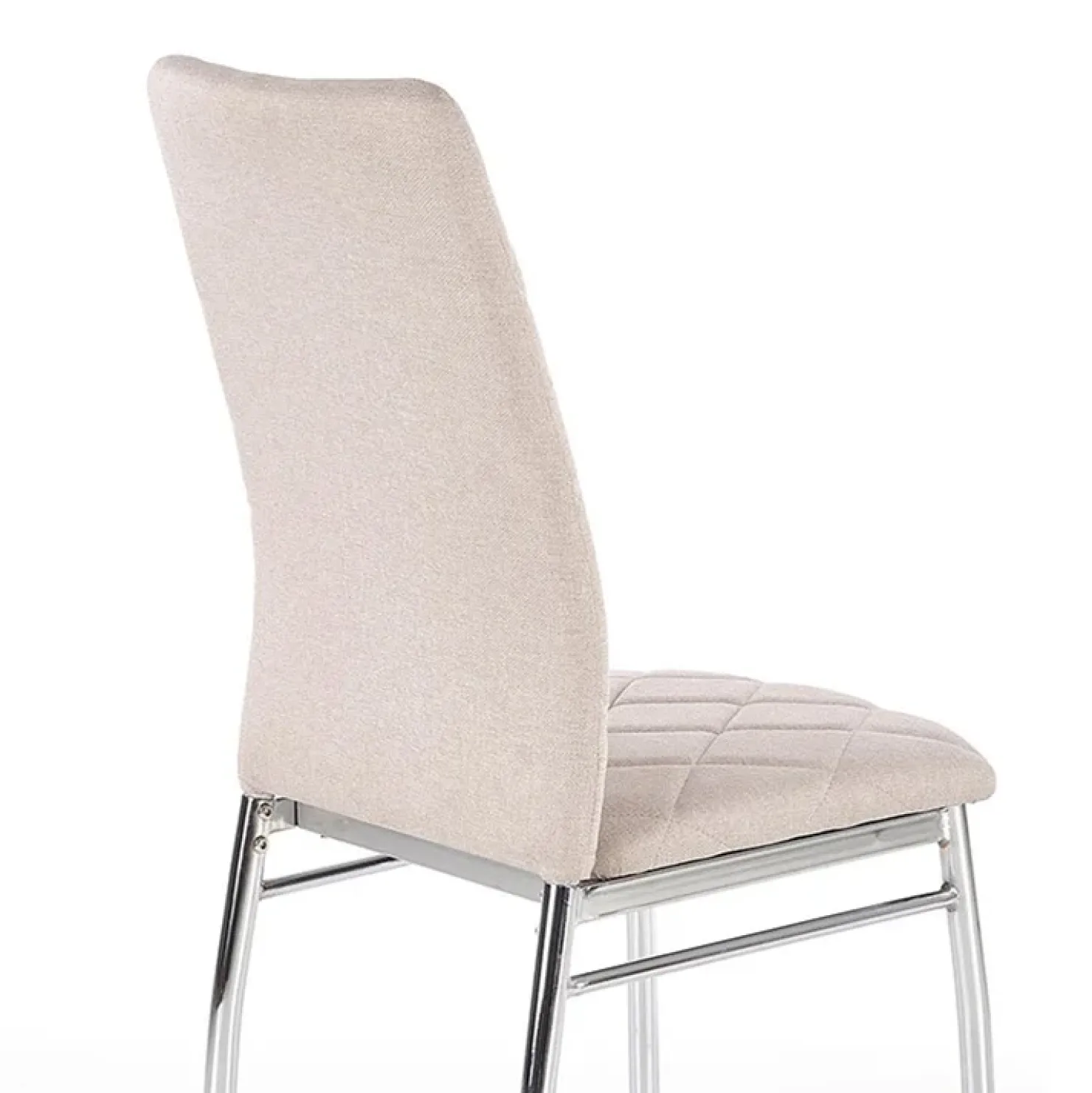 Garnero Arredamenti Sedia da pranzo in tessuto con gambe in metallo Amanda Beige Outlet
