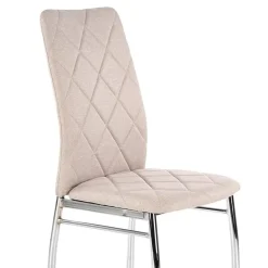 Garnero Arredamenti Sedia da pranzo in tessuto con gambe in metallo Amanda Beige Outlet
