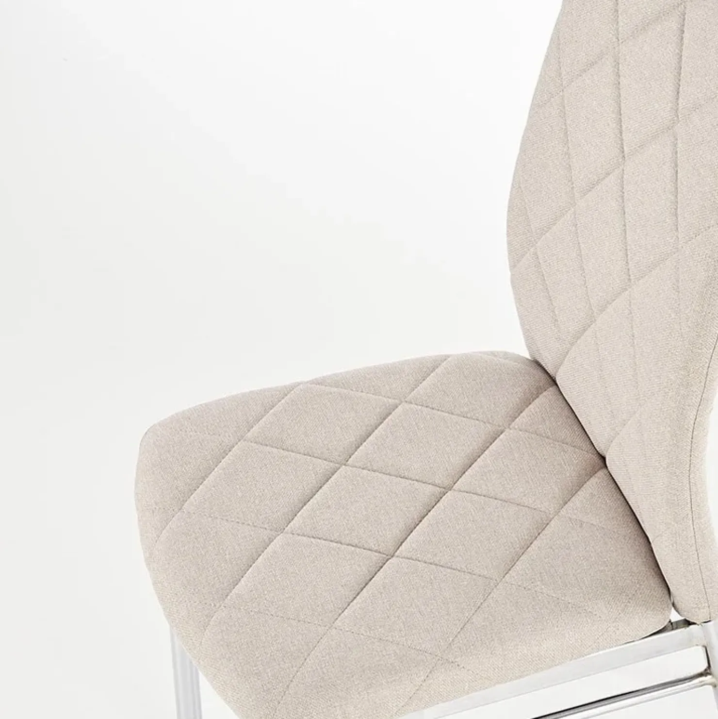 Garnero Arredamenti Sedia da pranzo in tessuto con gambe in metallo Amanda Beige Outlet