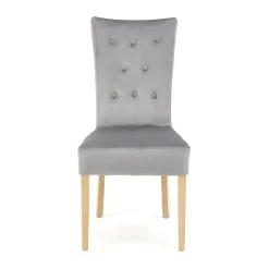 Garnero Arredamenti Sedia da pranzo in velluto rovere chiaro chiaro Vaduz Grigio New