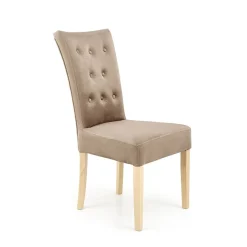 Garnero Arredamenti Sedia da pranzo in velluto rovere chiaro Vaduz Beige New