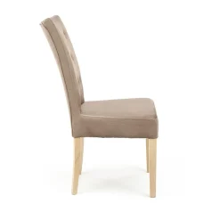 Garnero Arredamenti Sedia da pranzo in velluto rovere chiaro Vaduz Beige New