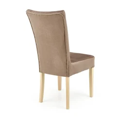 Garnero Arredamenti Sedia da pranzo in velluto rovere chiaro Vaduz Beige New