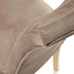 Garnero Arredamenti Sedia da pranzo in velluto rovere chiaro Vaduz Beige New