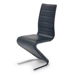 Garnero Arredamenti Sedia da pranzo moderna in ecopelle nero bianco gamba in acciaio Elina Online