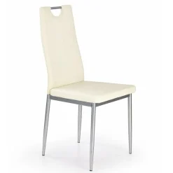 Garnero Arredamenti Sedia da pranzo moderna in ecopelle avorio con gambe in acciaio Ginevra Gihome® Bianco Sale