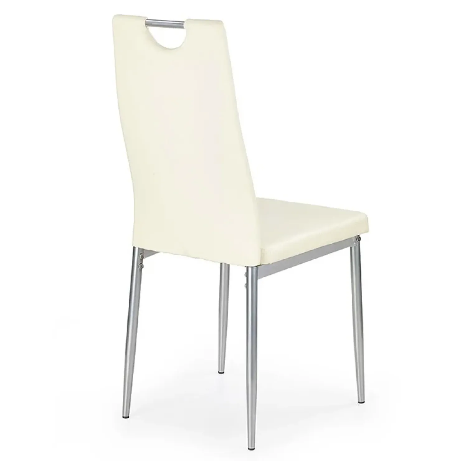 Garnero Arredamenti Sedia da pranzo moderna in ecopelle avorio con gambe in acciaio Ginevra Gihome® Bianco Sale