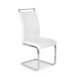 Garnero Arredamenti Sedia da pranzo moderna in ecopelle bianco e acciaio cromato Adelaide Gihome® New