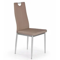 Garnero Arredamenti Sedia da pranzo moderna in ecopelle con gambe in acciaio Ginevra Gihome® Marrone Outlet