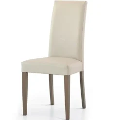 Garnero Arredamenti Sedia da pranzo moderna imbottita in ecopelle avorio Bice Gihome®