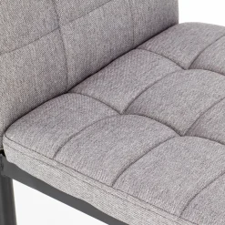 Garnero Arredamenti Sedia da pranzo moderna in tessuto grigio e metallo nero Ylenia Hot