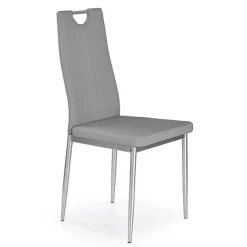 Garnero Arredamenti Sedia da pranzo moderna in ecopelle con gambe in acciaio Ginevra Gihome® Grigio Clearance