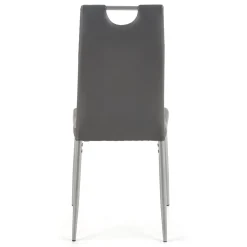 Garnero Arredamenti Sedia da pranzo moderna in ecopelle con gambe in acciaio Ginevra Gihome® Grigio Clearance