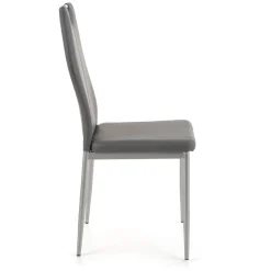 Garnero Arredamenti Sedia da pranzo moderna in ecopelle con gambe in acciaio Ginevra Gihome® Grigio Clearance