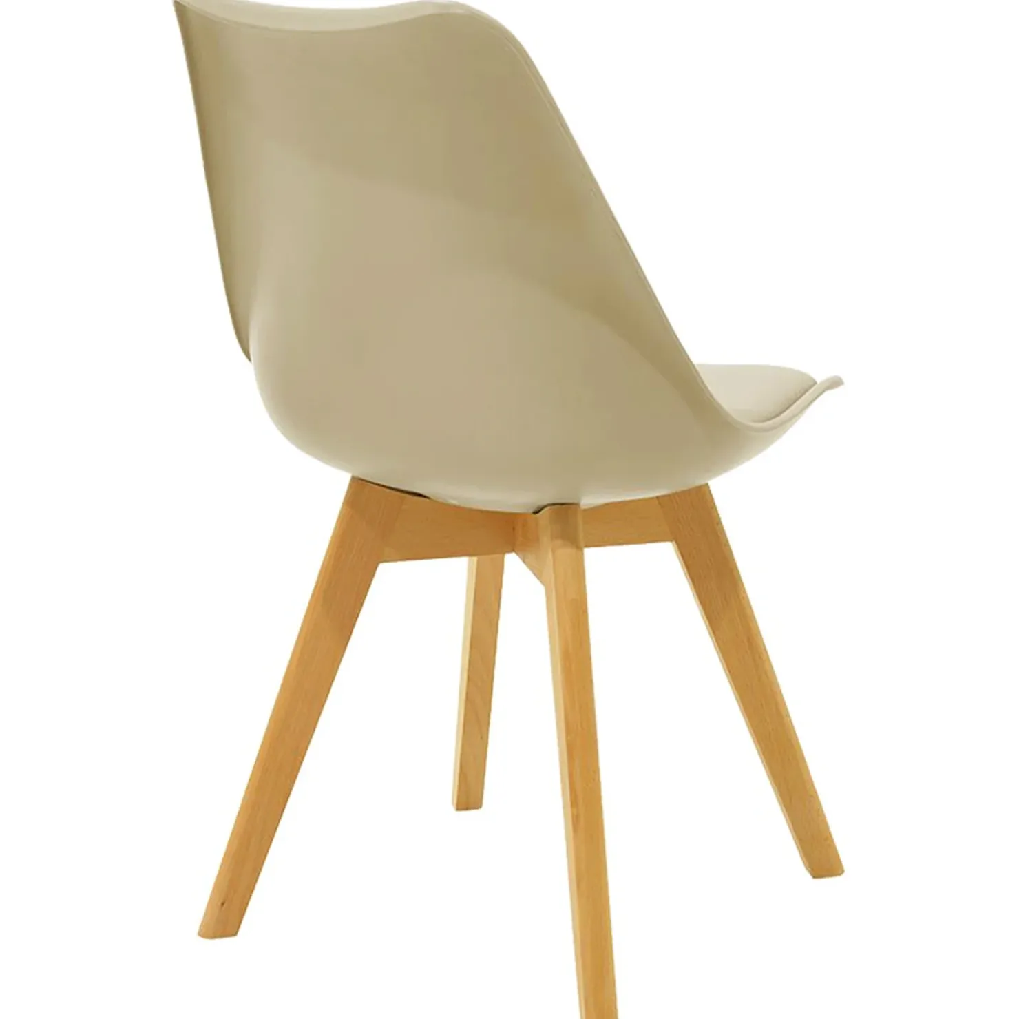 Garnero Arredamenti Sedia da pranzo stile scandinavo imbottita beige gambe legno Riccia Beige - Rovere Best