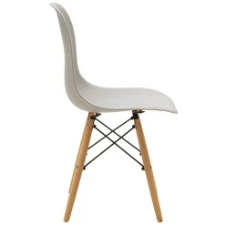 Garnero Arredamenti Sedia da pranzo stile scandinavo in polipropilene gambe legno Efesto Grigio Best