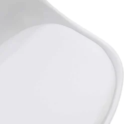 Garnero Arredamenti Sedia da pranzo stile scandinavo imbottita bianca gambe legno Riccia Bianco - Rovere Outlet