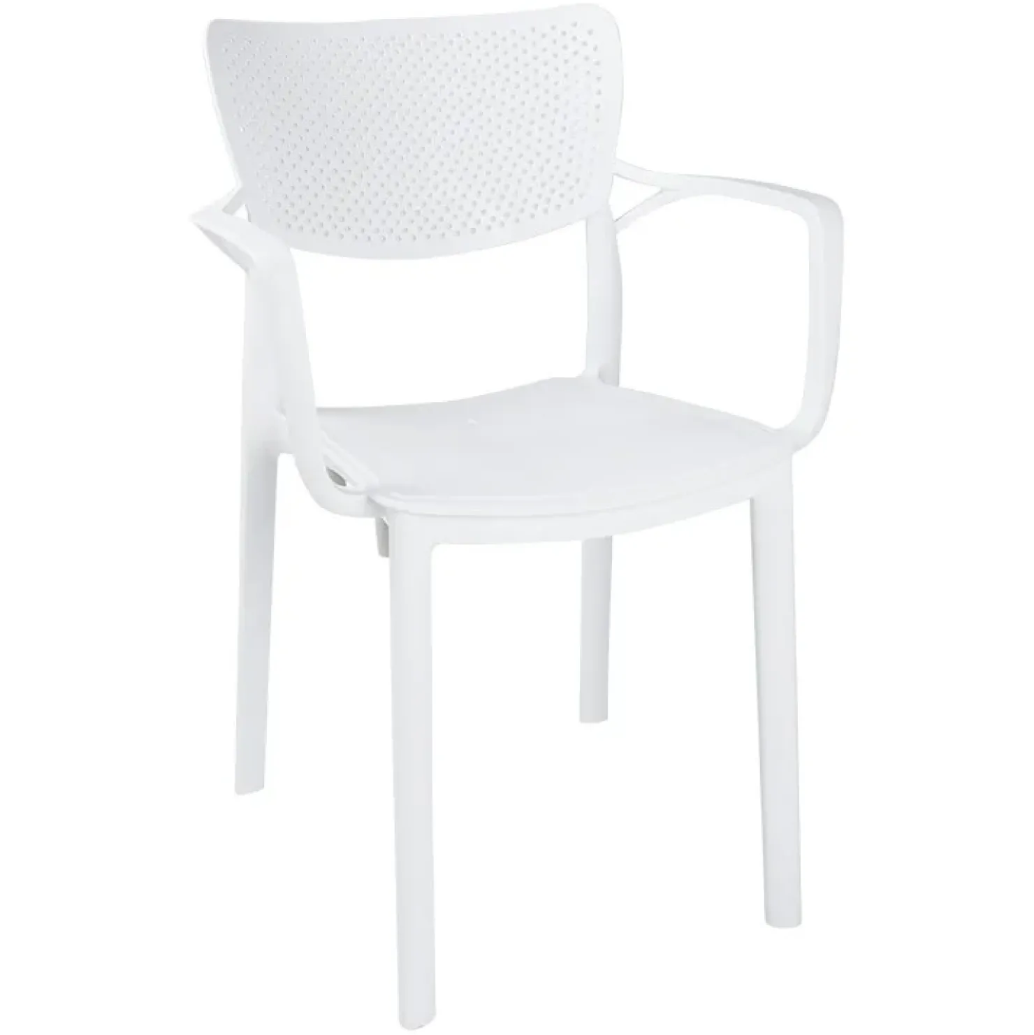 Garnero Arredamenti Sedia da soggiorno esterno bar dehors polipropilene con braccioli bianco Alba Sale