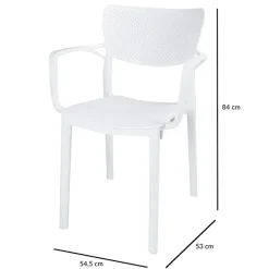 Garnero Arredamenti Sedia da soggiorno esterno bar dehors polipropilene con braccioli bianco Alba Sale