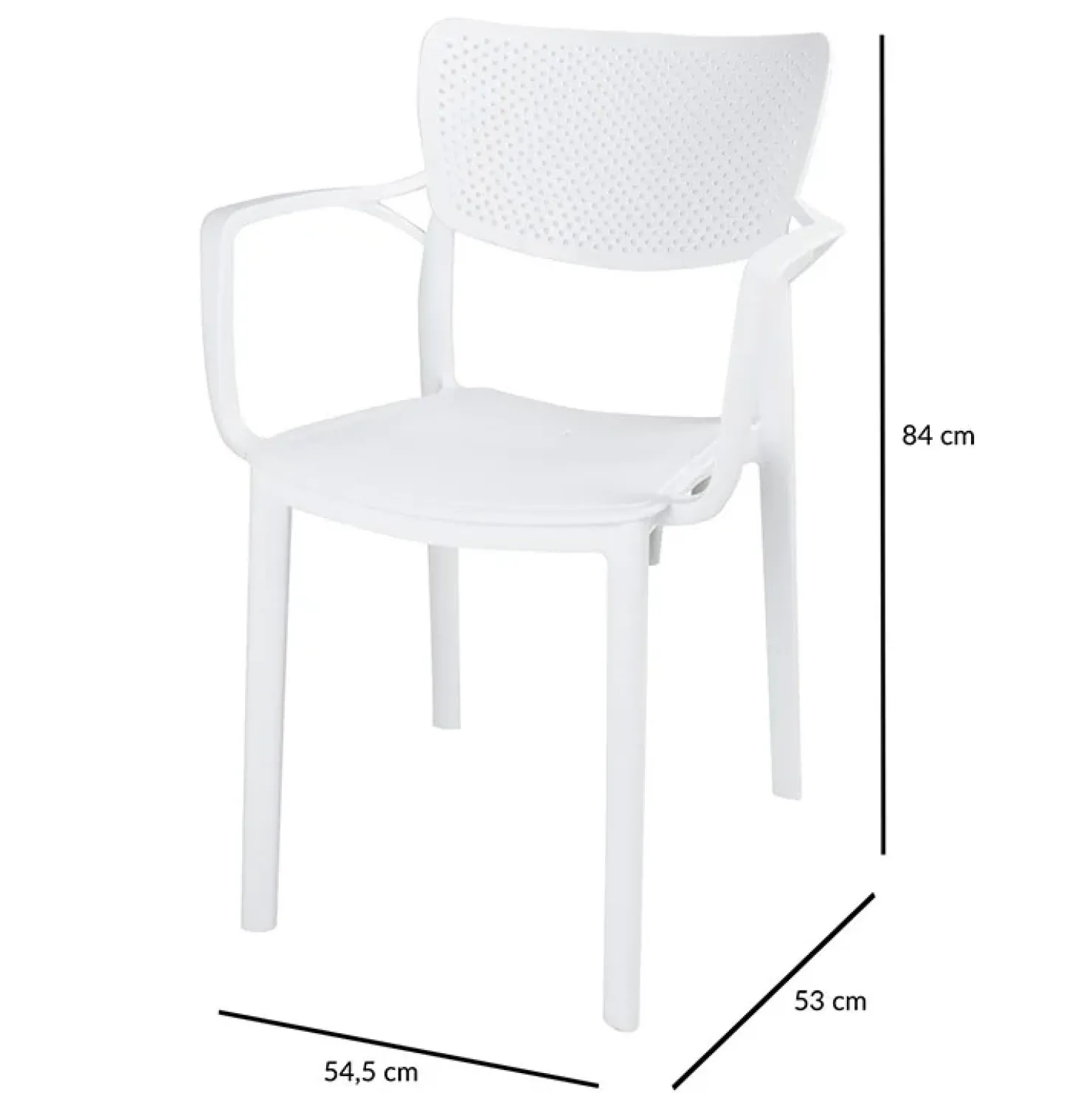 Garnero Arredamenti Sedia da soggiorno esterno bar dehors polipropilene con braccioli bianco Alba Sale