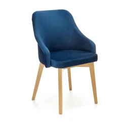 Garnero Arredamenti Sedia da soggiorno in tessuto rovere blu Vilnius Clearance