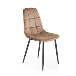 Garnero Arredamenti Sedia da soggiorno moderna in velluto nero Amos Beige Outlet