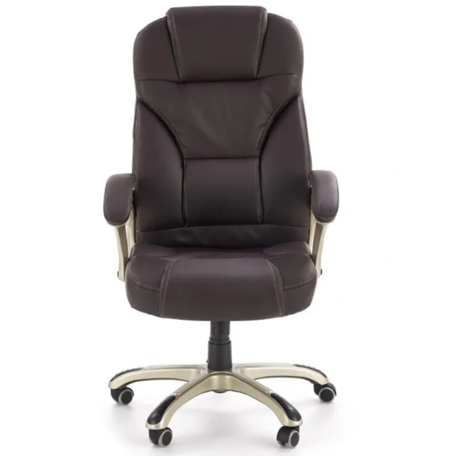 Garnero Arredamenti Sedia da ufficio classica in ecopelle marrone ottone Eclipse Best