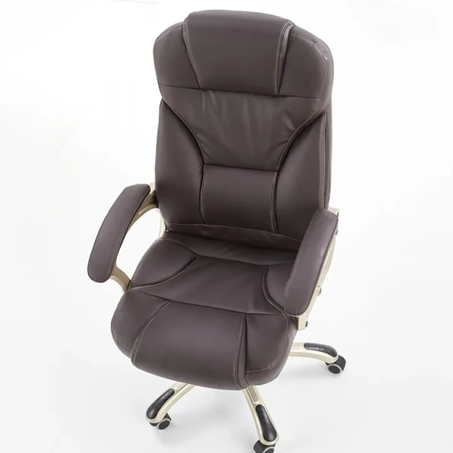 Garnero Arredamenti Sedia da ufficio classica in ecopelle marrone ottone Eclipse Best