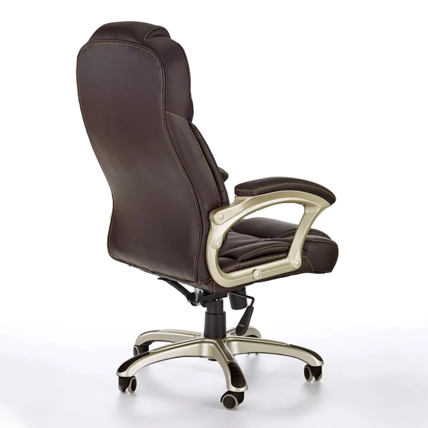 Garnero Arredamenti Sedia da ufficio classica in ecopelle marrone ottone Eclipse Best