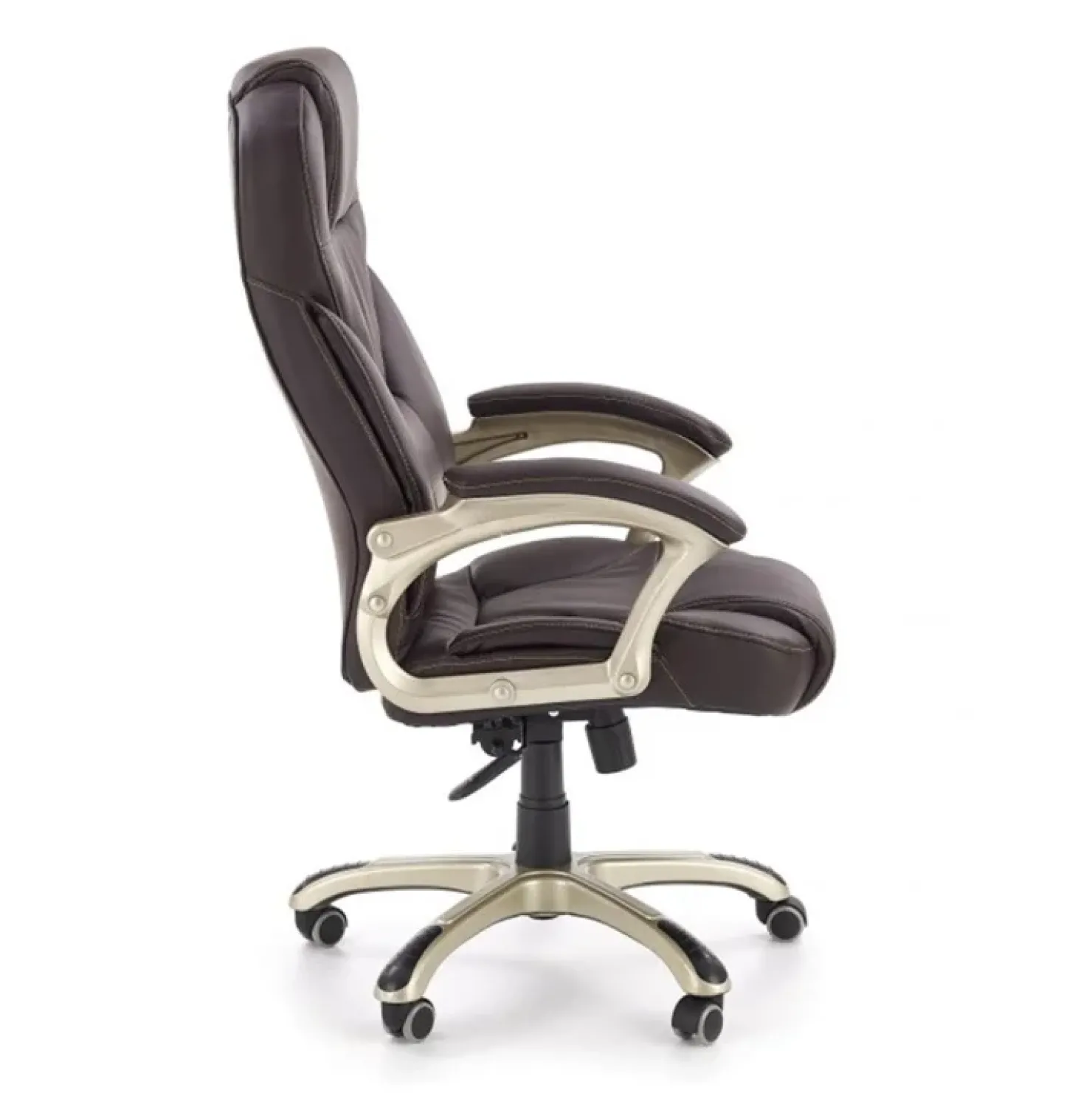 Garnero Arredamenti Sedia da ufficio classica in ecopelle marrone ottone Eclipse Best