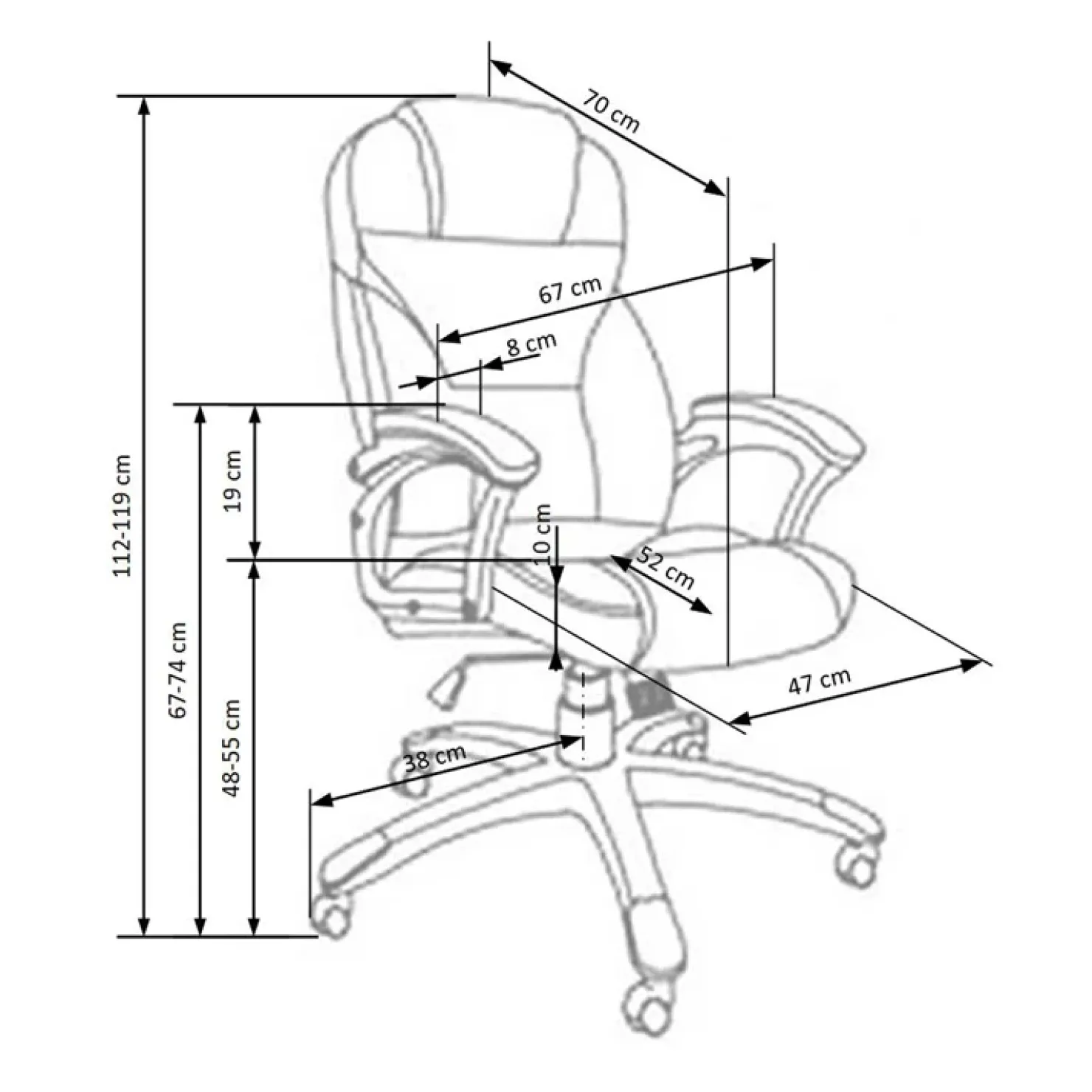 Garnero Arredamenti Sedia da ufficio classica in ecopelle marrone ottone Eclipse Best