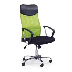 Garnero Arredamenti Sedia da ufficio con braccioli girevole in tessuto verde nera Mack Nero - Verde New