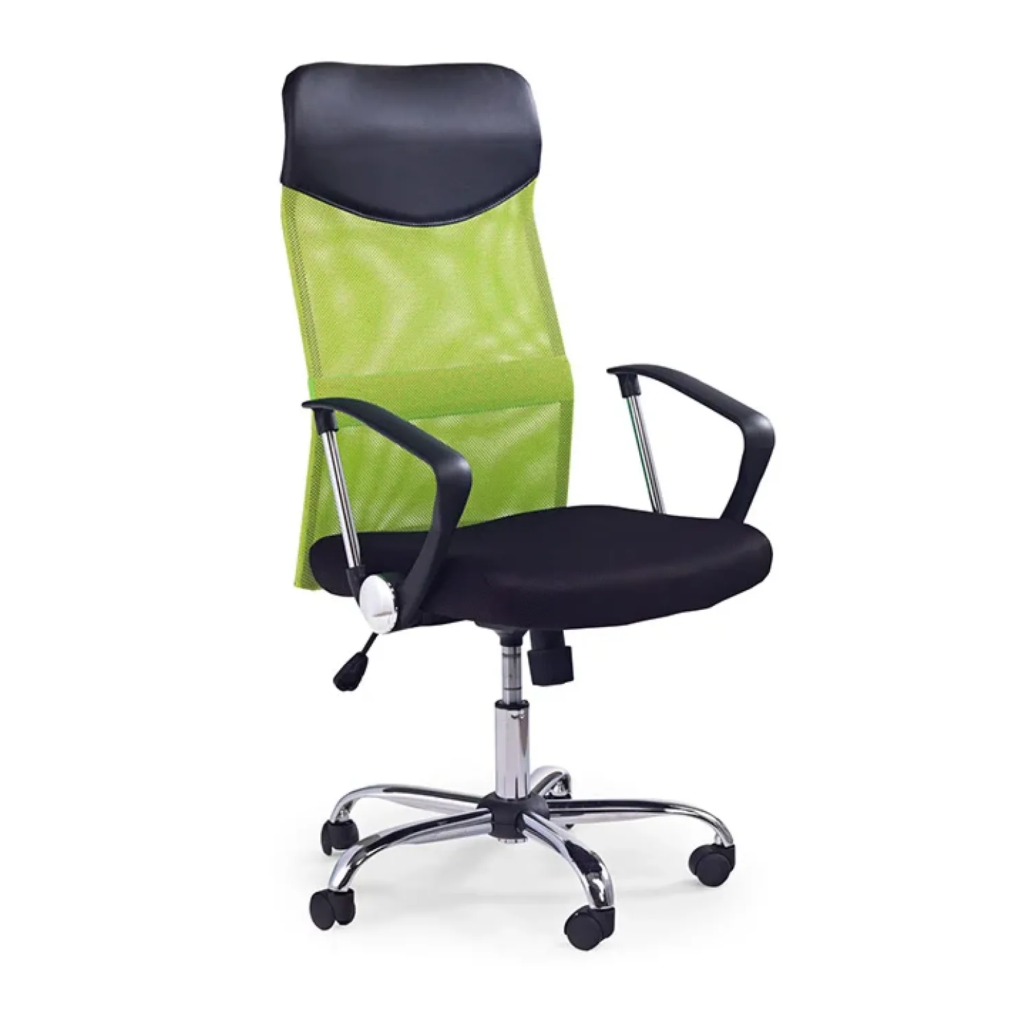 Garnero Arredamenti Sedia da ufficio con braccioli girevole in tessuto verde nera Mack Nero - Verde New