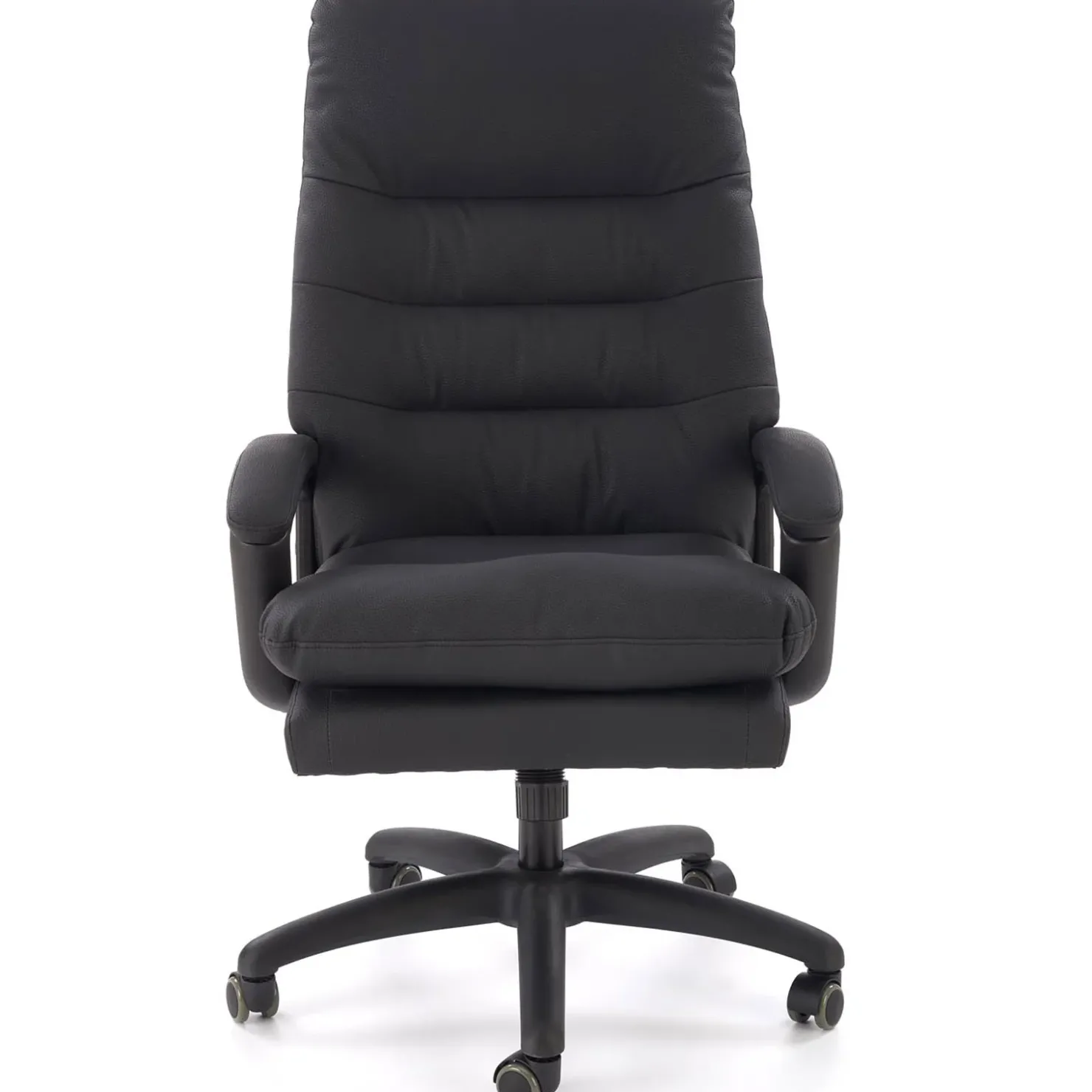 Garnero Arredamenti Sedia da ufficio con braccioli e ruote regolabile imbottita in Marilu Ecopelle Nero Discount