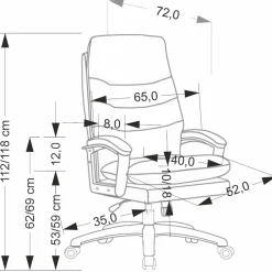 Garnero Arredamenti Sedia da ufficio con braccioli e ruote regolabile imbottita in Marilu Ecopelle Nero Discount
