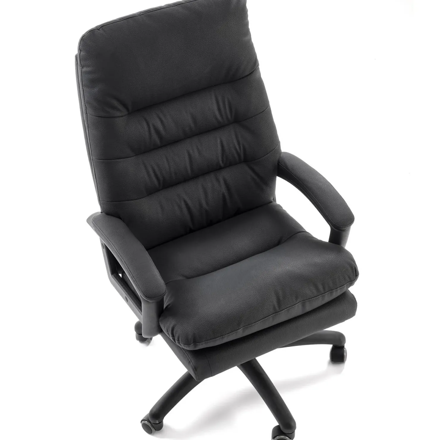 Garnero Arredamenti Sedia da ufficio con braccioli e ruote regolabile imbottita in Marilu Ecopelle Nero Discount